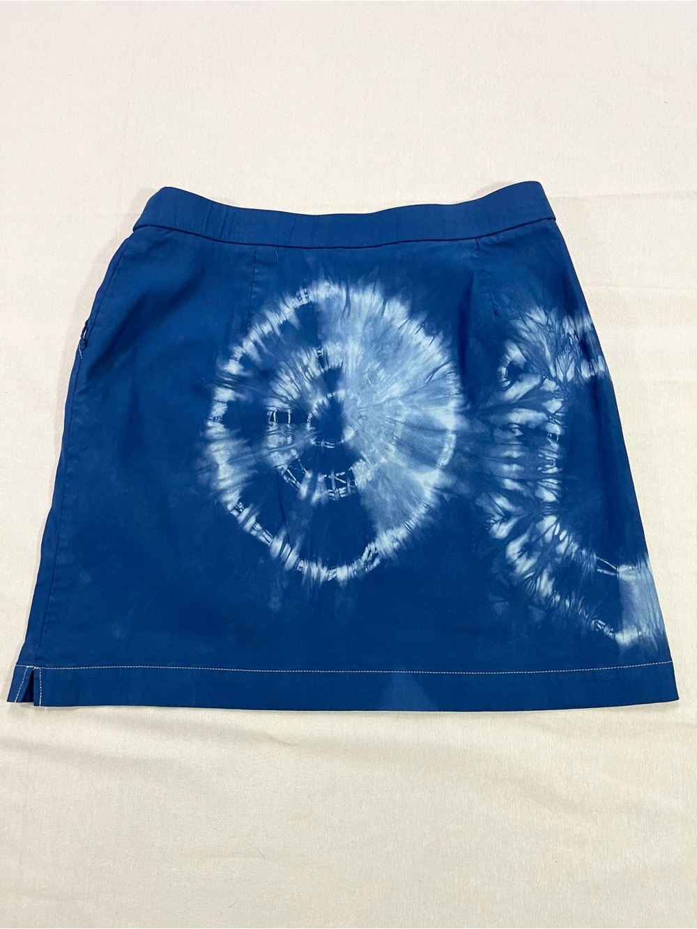 Rafaella Blue and White Tie-Dye Mini Skirt